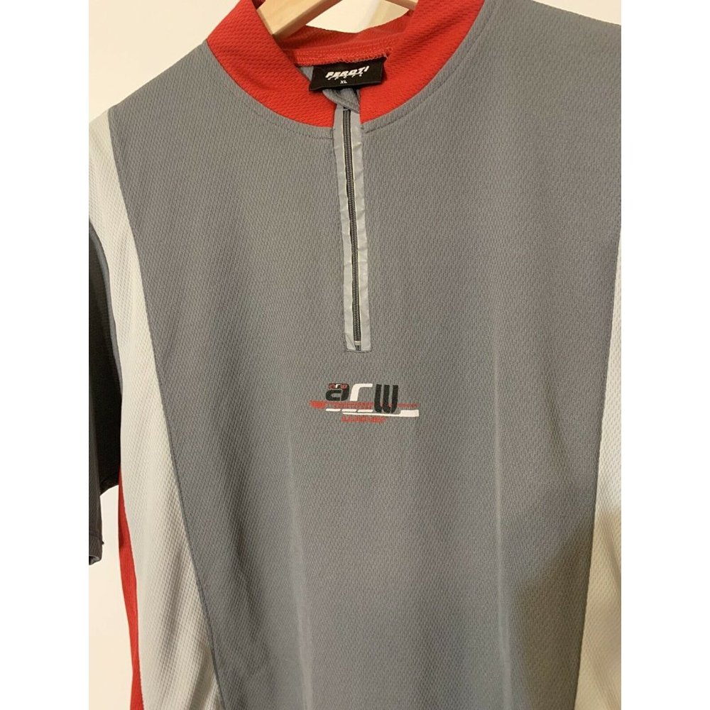 Feroti Sport Mens Size‎ XL Running Shirt Jersey Red Gray 1/4 Zip
